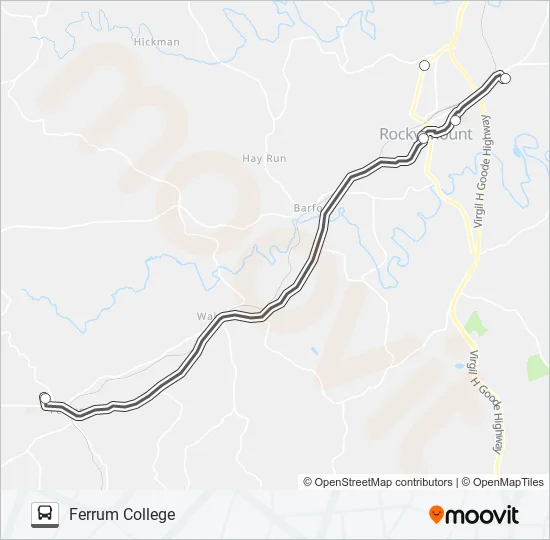 FERRUM EXPRESS Bus Line Map
