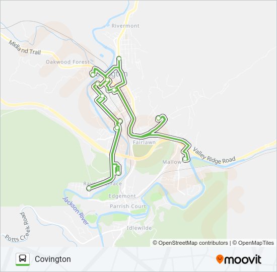 THE MOUNTAIN EXPRESS Bus Line Map