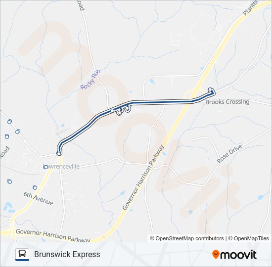 BRUNSWICK EXPRESS Bus Line Map