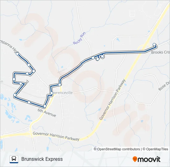 BRUNSWICK EXPRESS Bus Line Map