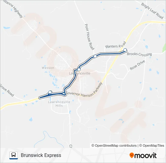 BRUNSWICK EXPRESS Bus Line Map