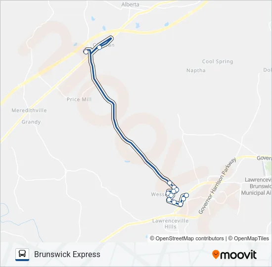 BRUNSWICK EXPRESS Bus Line Map