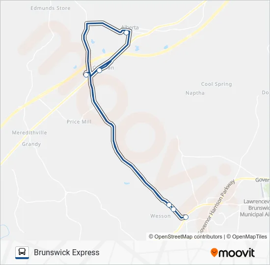 BRUNSWICK EXPRESS Bus Line Map