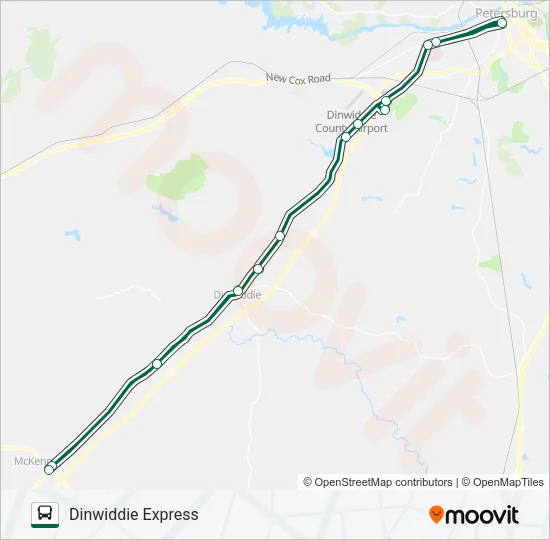 DINWIDDIE EXPRESS Bus Line Map