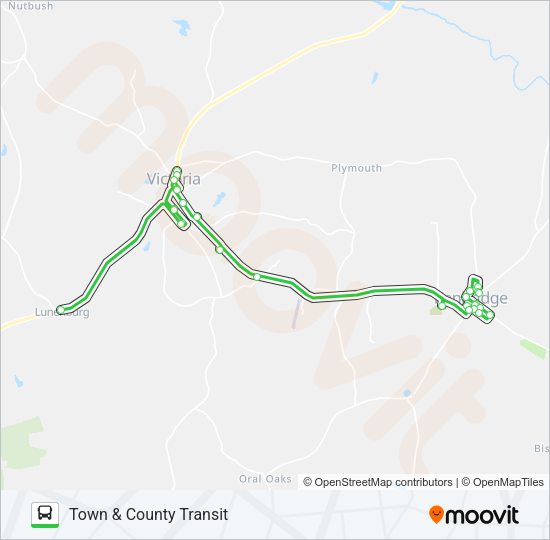 TOWN & COUNTY TRANSIT Bus Line Map