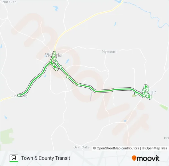 TOWN & COUNTY TRANSIT Bus Line Map