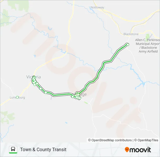 TOWN & COUNTY TRANSIT Bus Line Map