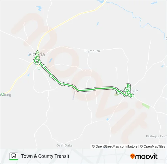 TOWN & COUNTY TRANSIT Bus Line Map