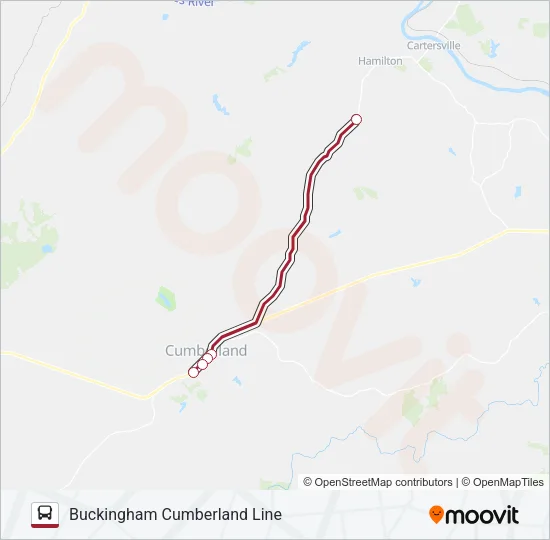 BUCKINGHAM CUMBERLAND LINE Bus Line Map