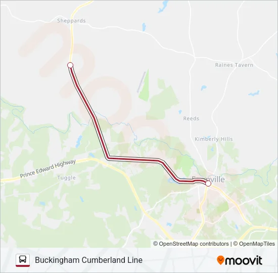 BUCKINGHAM CUMBERLAND LINE Bus Line Map