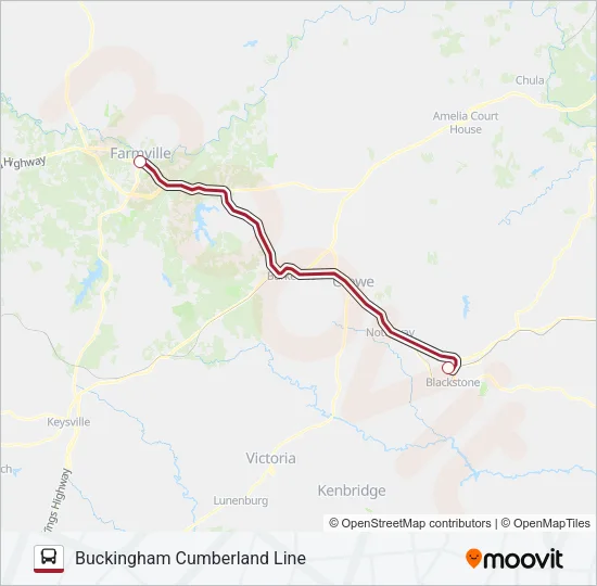 BUCKINGHAM CUMBERLAND LINE Bus Line Map