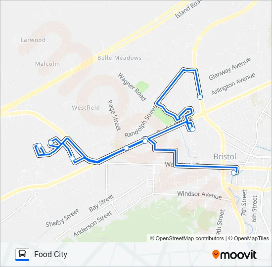 WEST BRISTOL Bus Line Map