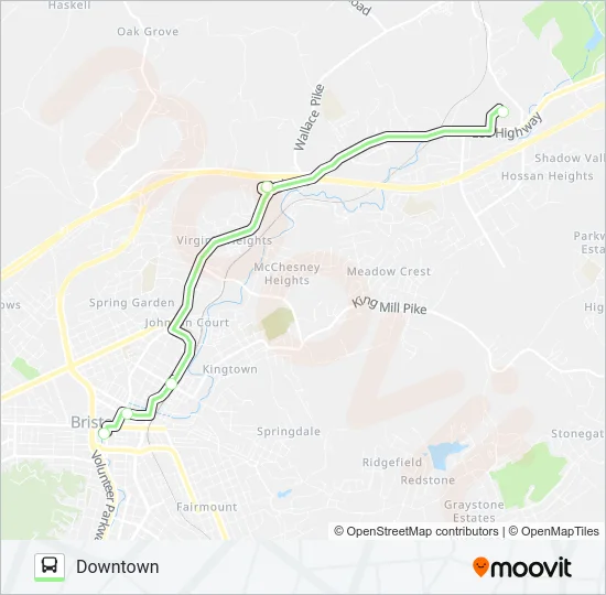 FALLS/WALMART Bus Line Map