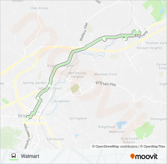FALLS/WALMART Bus Line Map