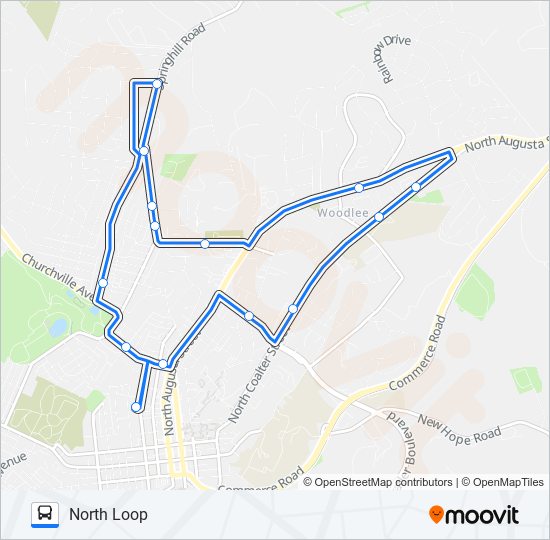 NORTH LOOP Bus Line Map
