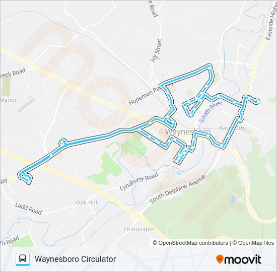 WAYNESBORO CIRCULATOR Bus Line Map