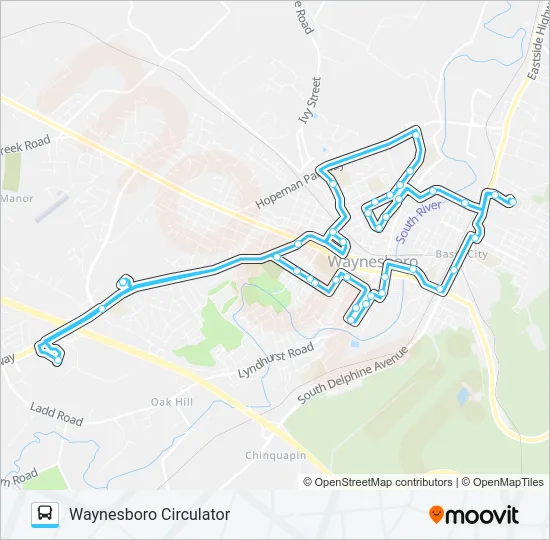 WAYNESBORO CIRCULATOR Bus Line Map