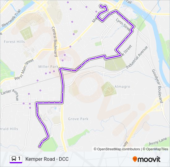1 Bus Line Map