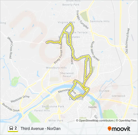 2 Bus Line Map