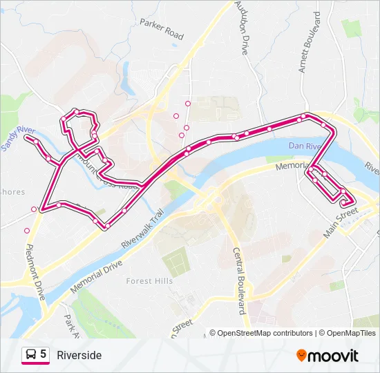 5 Bus Line Map
