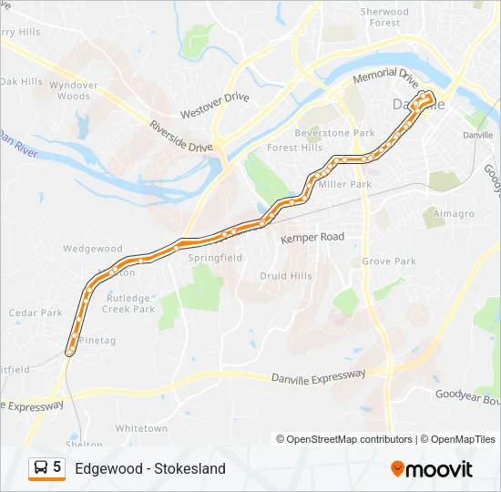 5 Bus Line Map