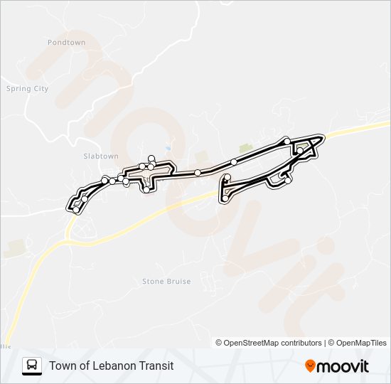 TOWN OF LEBANON TRANSIT Bus Line Map