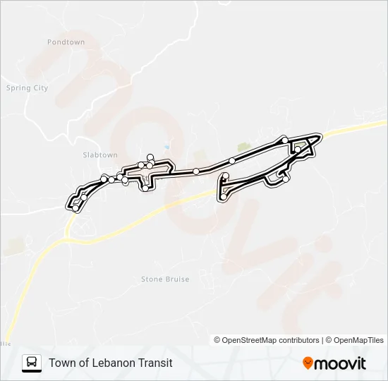 TOWN OF LEBANON TRANSIT Bus Line Map