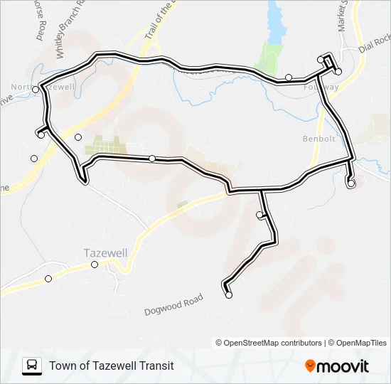 TOWN OF TAZEWELL TRANSIT Bus Line Map