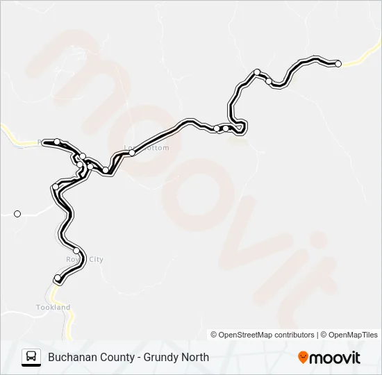 BUCHANAN COUNTY - GRUNDY NORTH Bus Line Map