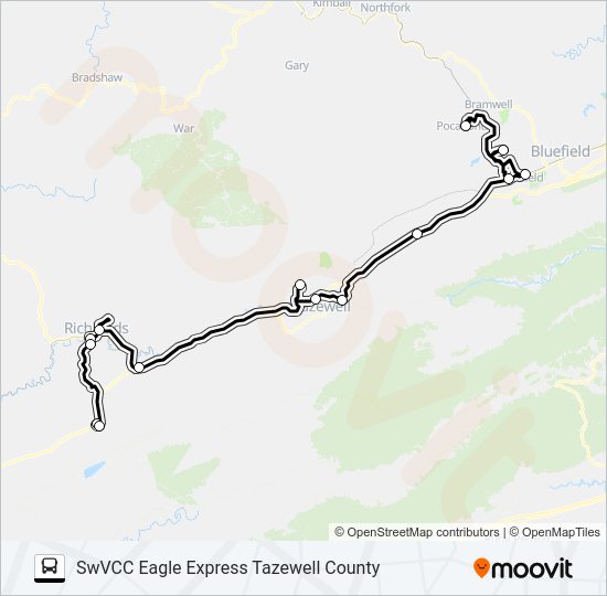 SWVCC EAGLE EXPRESS TAZEWELL COUNTY Bus Line Map