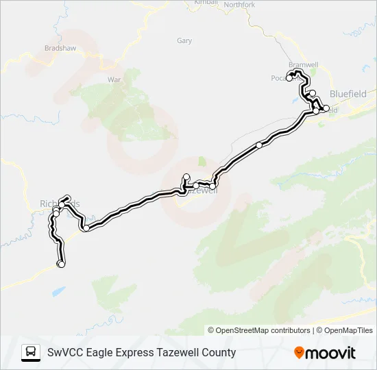 SWVCC EAGLE EXPRESS TAZEWELL COUNTY Bus Line Map