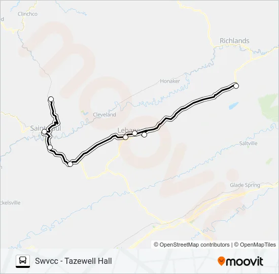 SWVCC EAGLE EXPRESS - RUSSELL COUNTY Bus Line Map