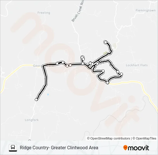 RIDGE COUNTRY- GREATER CLINTWOOD AREA Bus Line Map