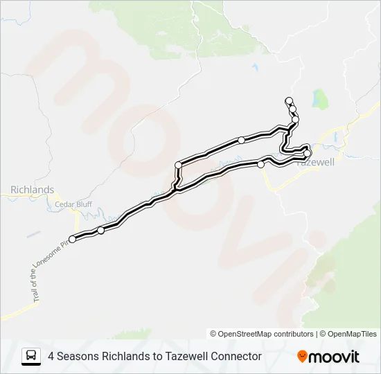 4 SEASONS RICHLANDS TO TAZEWELL CONNECTOR Bus Line Map
