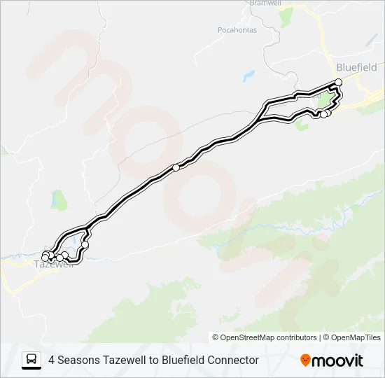 4 SEASONS TAZEWELL TO BLUEFIELD CONNECTOR Bus Line Map