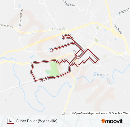 WYTHEVILLE MAROON LOOP Bus Line Map