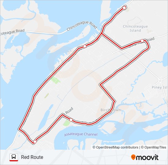 RED ROUTE Bus Line Map