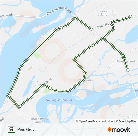 GREEN ROUTE Bus Line Map