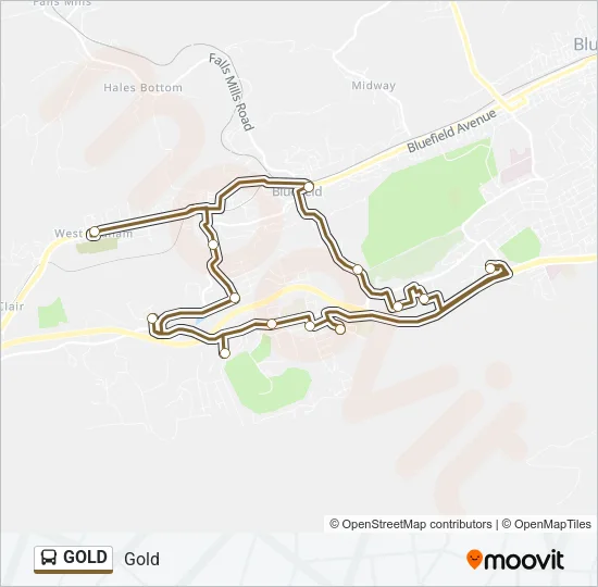 GOLD Bus Line Map