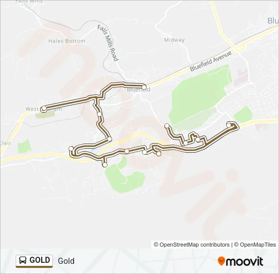 GOLD Bus Line Map