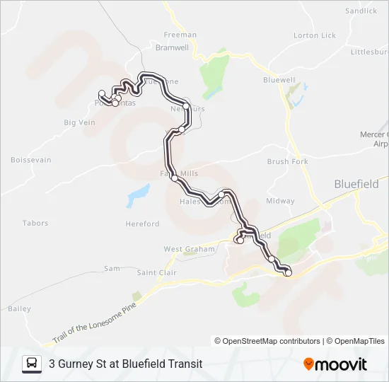 POCAHONTAS Bus Line Map