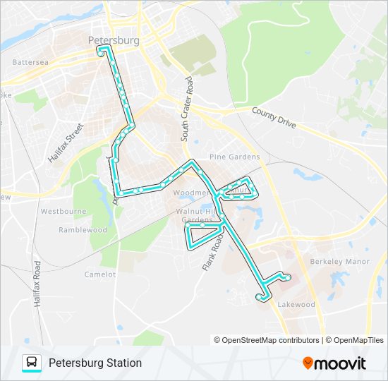 WALNUT HILL Bus Line Map