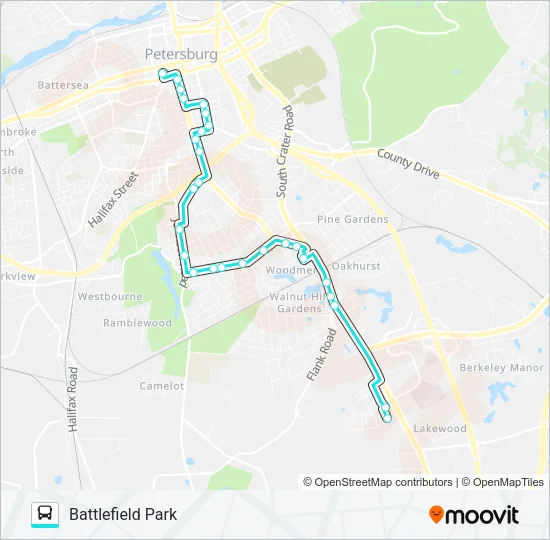 WALNUT HILL Bus Line Map