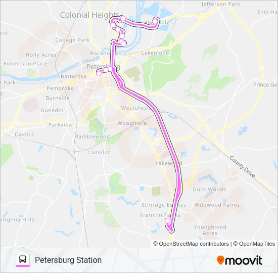 SOUTH PARK MALL Bus Line Map