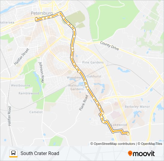 SOUTH CRATER ROAD Bus Line Map