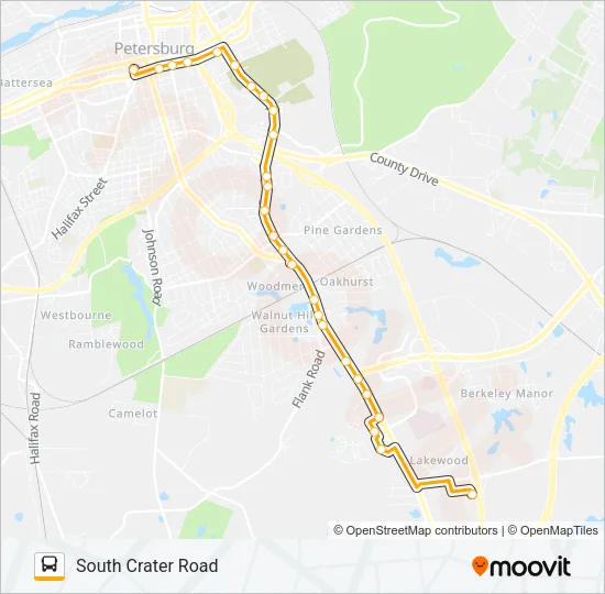 SOUTH CRATER ROAD Bus Line Map