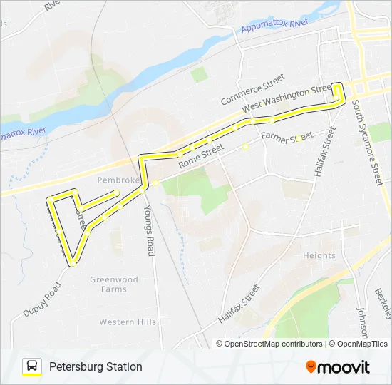 WASHINGTON STREET Bus Line Map