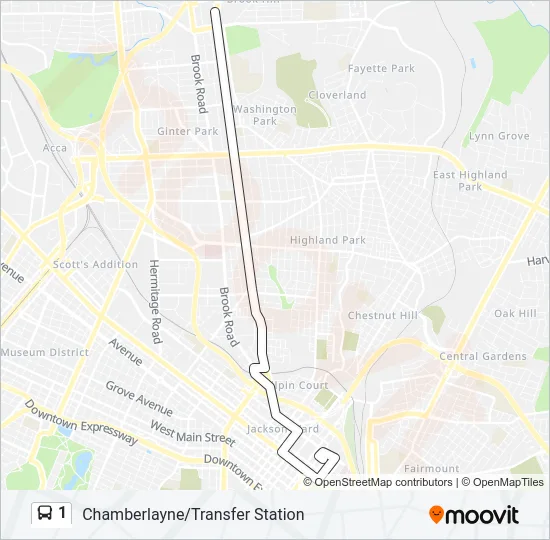 1 Bus Line Map
