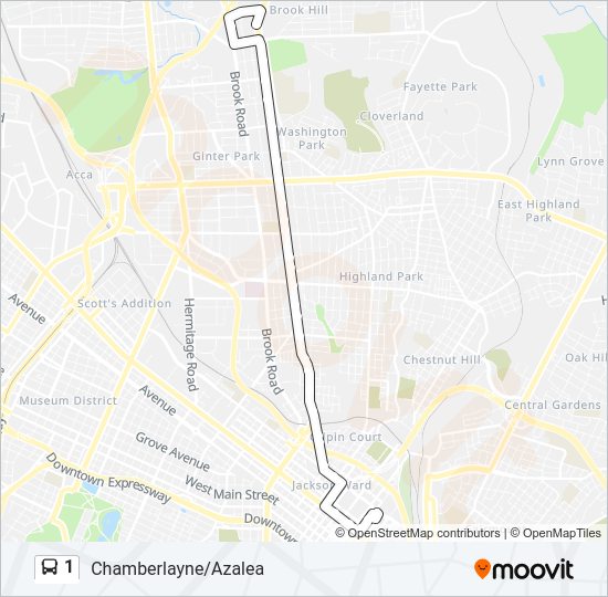 1 Bus Line Map