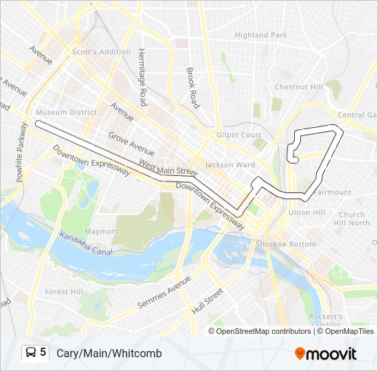 5 Bus Line Map